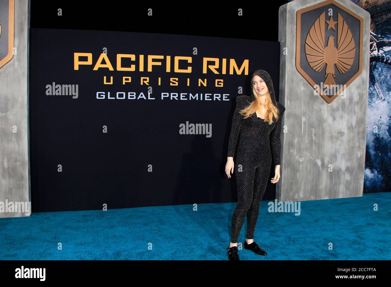 LOS ANGELES - FEB 21:  Emily Carmichael at the Pacific Rim Uprising Premiere at the TCL Chinese Theater IMAX on February 21, 2018 in Los Angeles, CA Stock Photo
