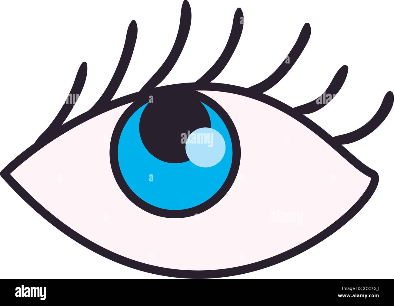 female eye line and fill style icon design, View look vision optical ...