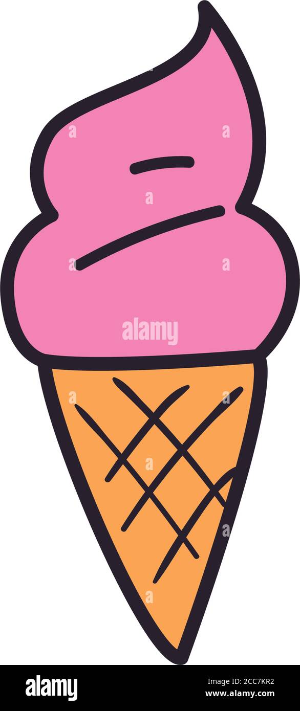 Ice cream line and fill style icon design, Sweet and dessert theme ...