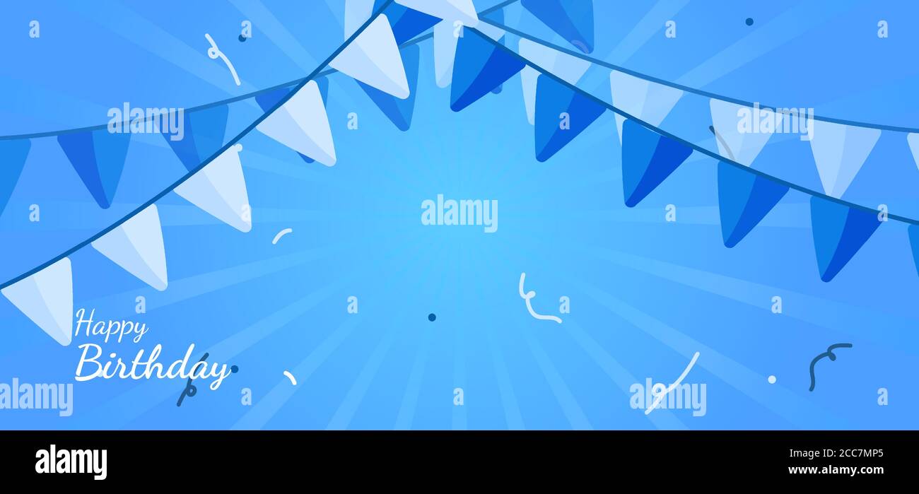 background banner for party birthday for boy with flag strands Stock Vector  Image & Art - Alamy