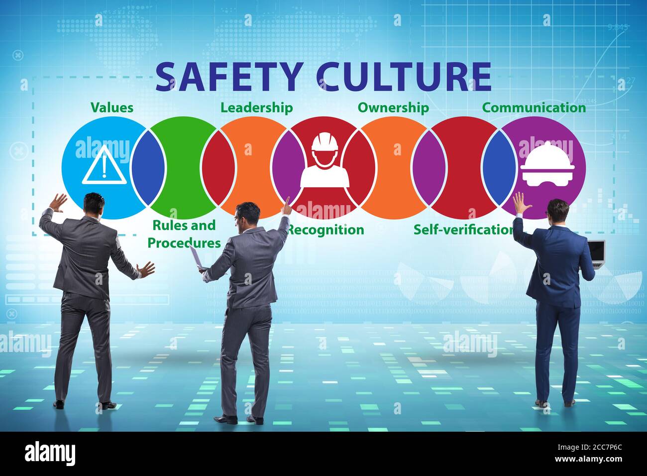 Businessman in the safety culture concept Stock Photo Alamy