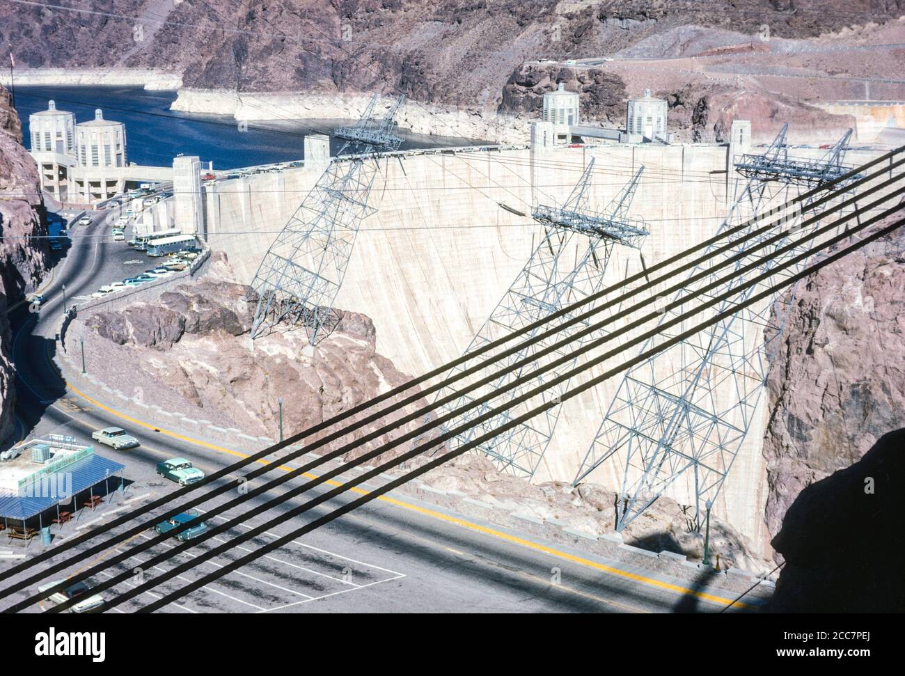 Hoover Dam on the Colorado River, ArizonaNevada Border, USA. Electric