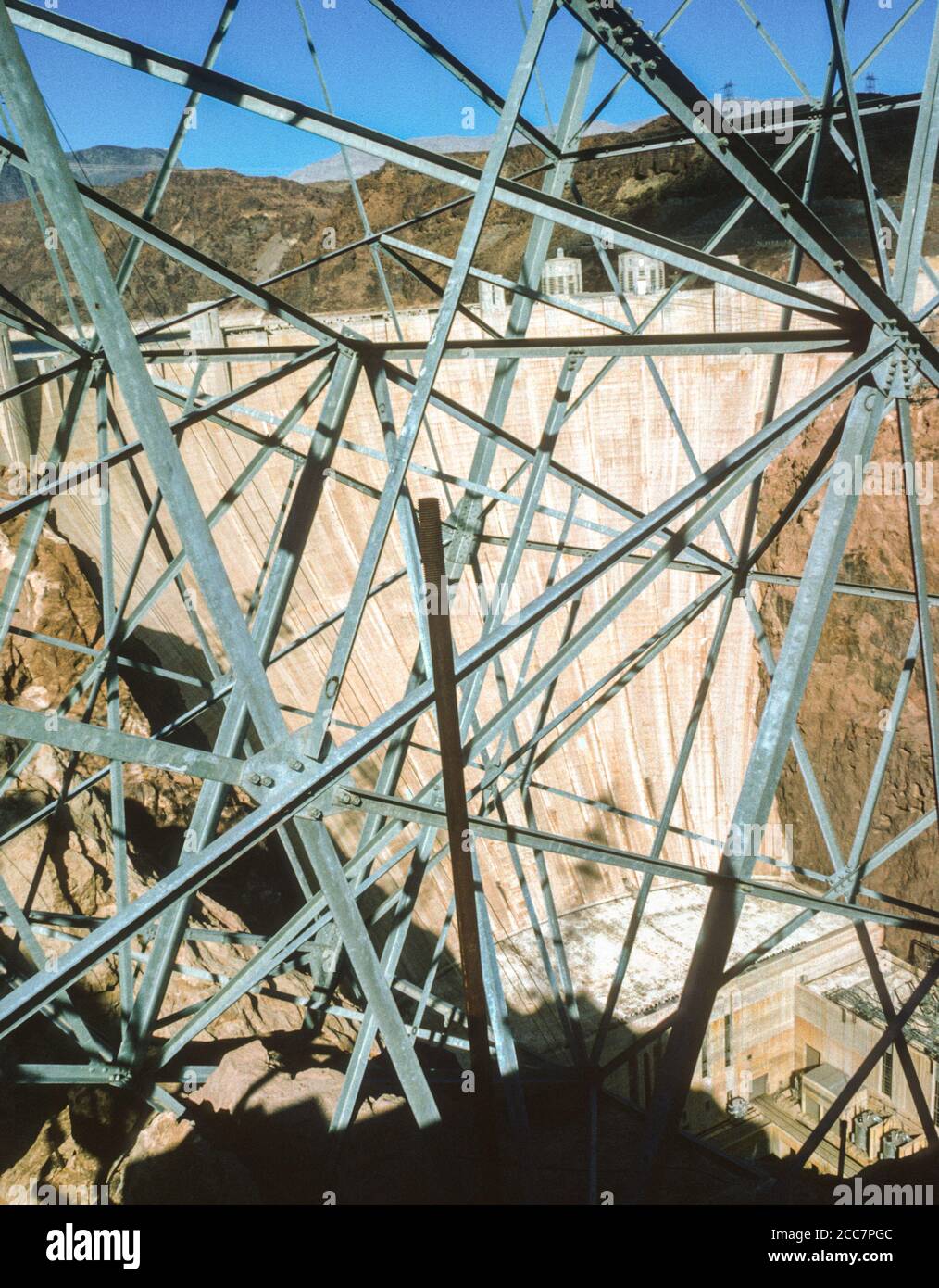 Hoover Dam on the Colorado River, ArizonaNevada Border, USA. Electric