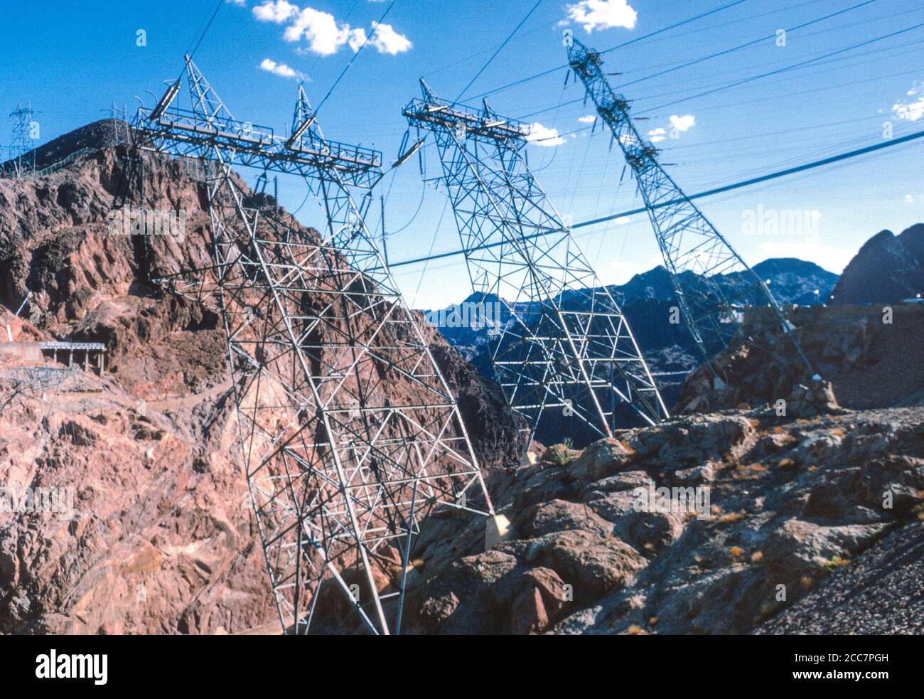 Hoover Dam on the Colorado River, ArizonaNevada Border, USA. Electric