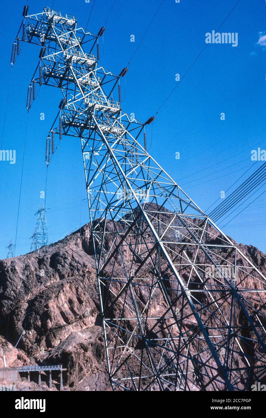 Hoover Dam on the Colorado River, ArizonaNevada Border, USA. Electric