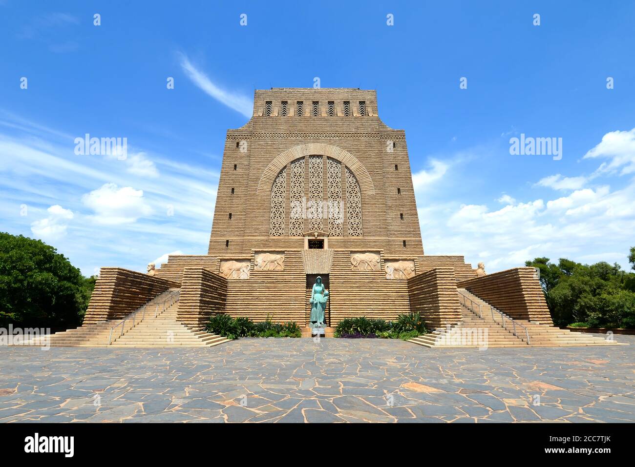 Voortrekker Monument built near Pretoria in South Africa. Structure designed by Gerard Moerdijk. In honor of Voortrekkers who left the Cape Colony. Stock Photo