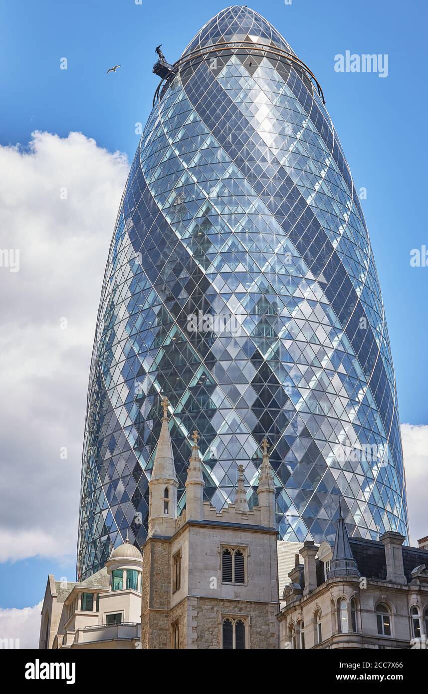 The Gherkin building in the City of London Stock Photo