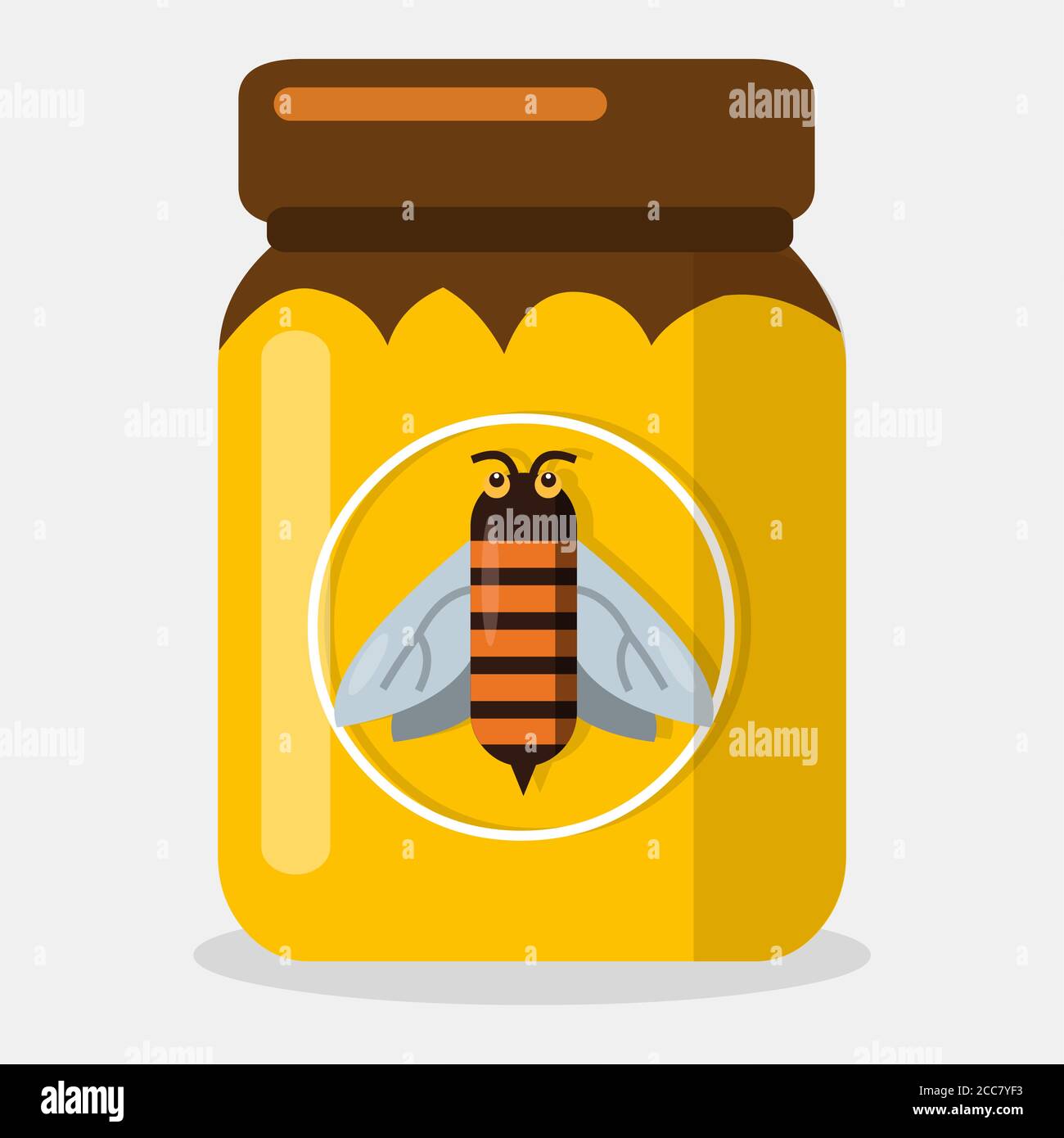 honey in the bottle vector illustration in flat style Stock Vector