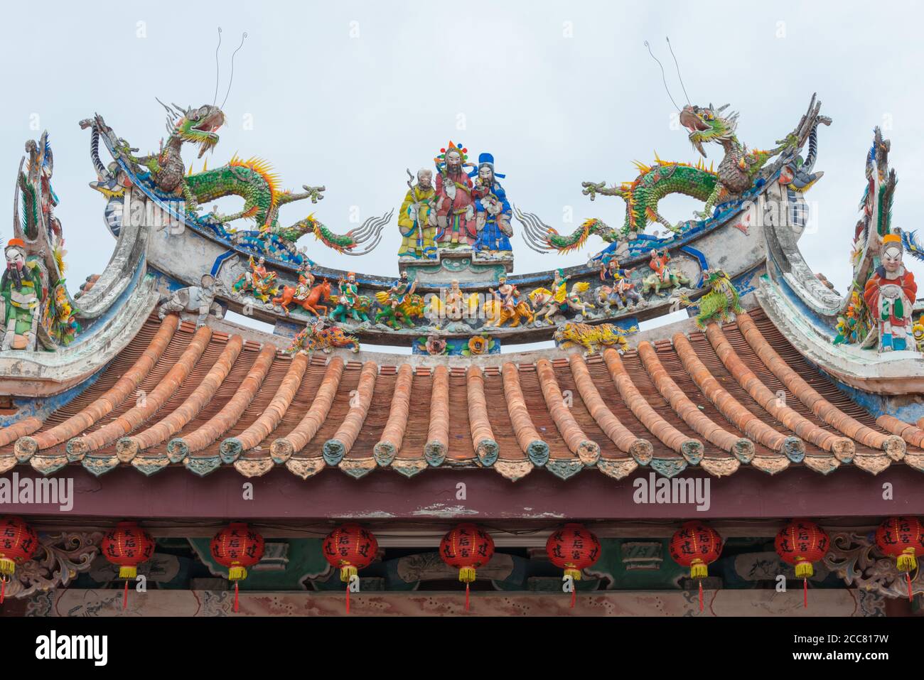 Changhua, Taiwan - Detail of Xinzu Temple in Lukang, Changhua, Taiwan. The temple was originally built in 1788 by Emperor Qianlong. Stock Photo