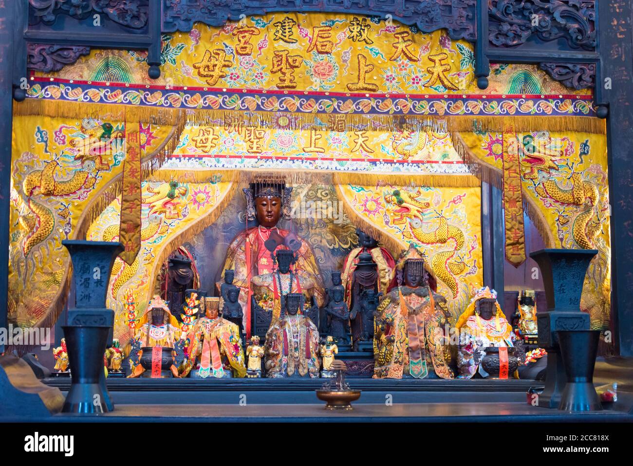 Changhua, Taiwan - Detail of Xinzu Temple in Lukang, Changhua, Taiwan. The temple was originally built in 1788 by Emperor Qianlong. Stock Photo