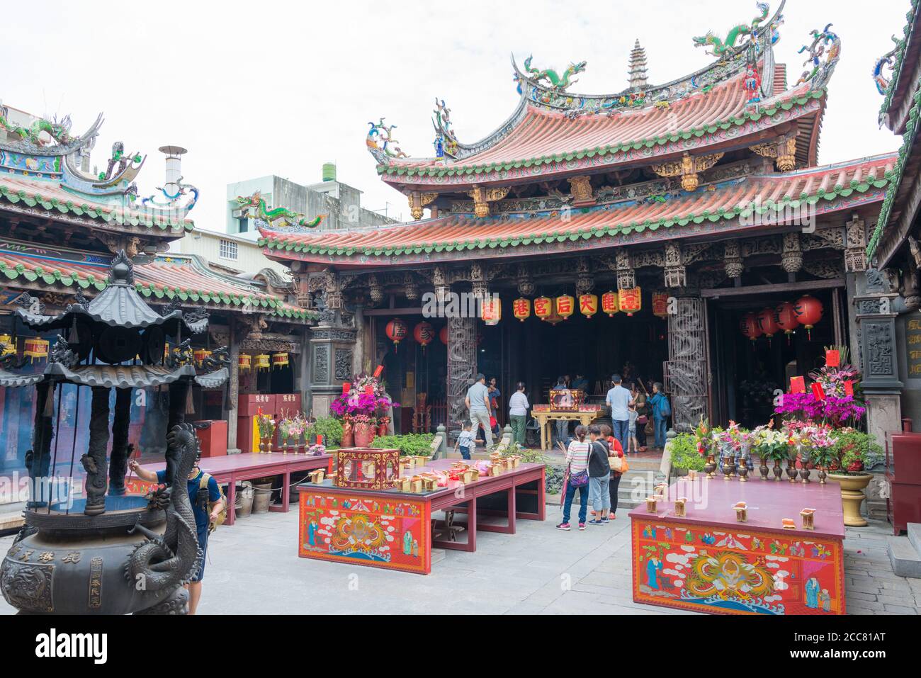 Changhua, Taiwan - Lugang Mazu Temple in Lukang, Changhua, Taiwan. The temple was originally built in 1591. Stock Photo