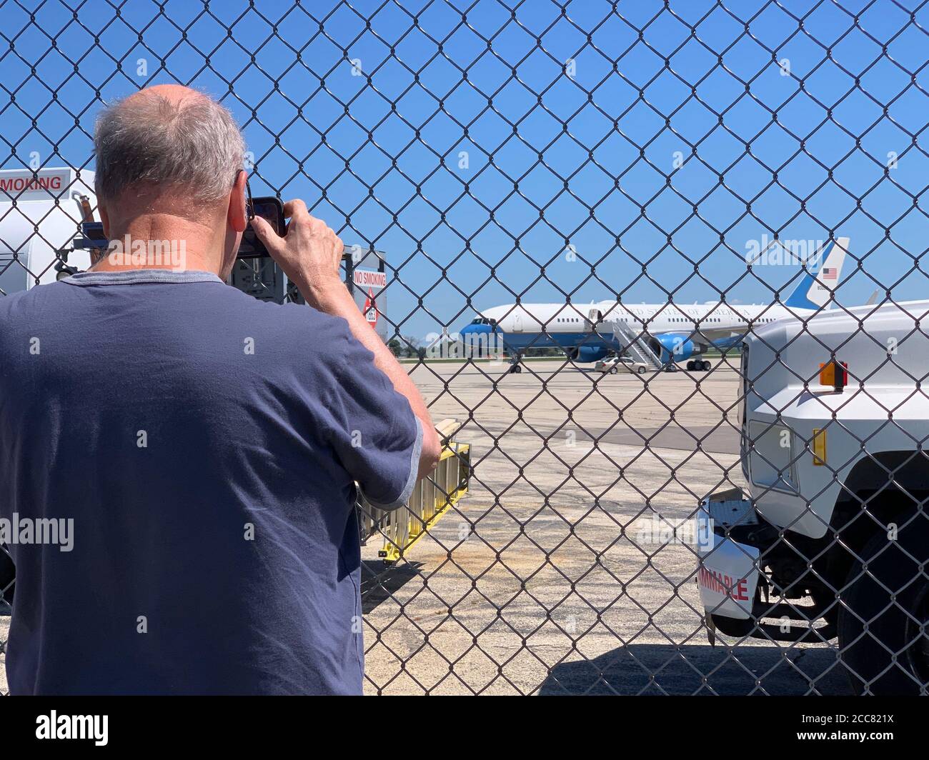 Janesville, Wisconsin, USA. 19th Aug, 2020. A local Wisconsin resident