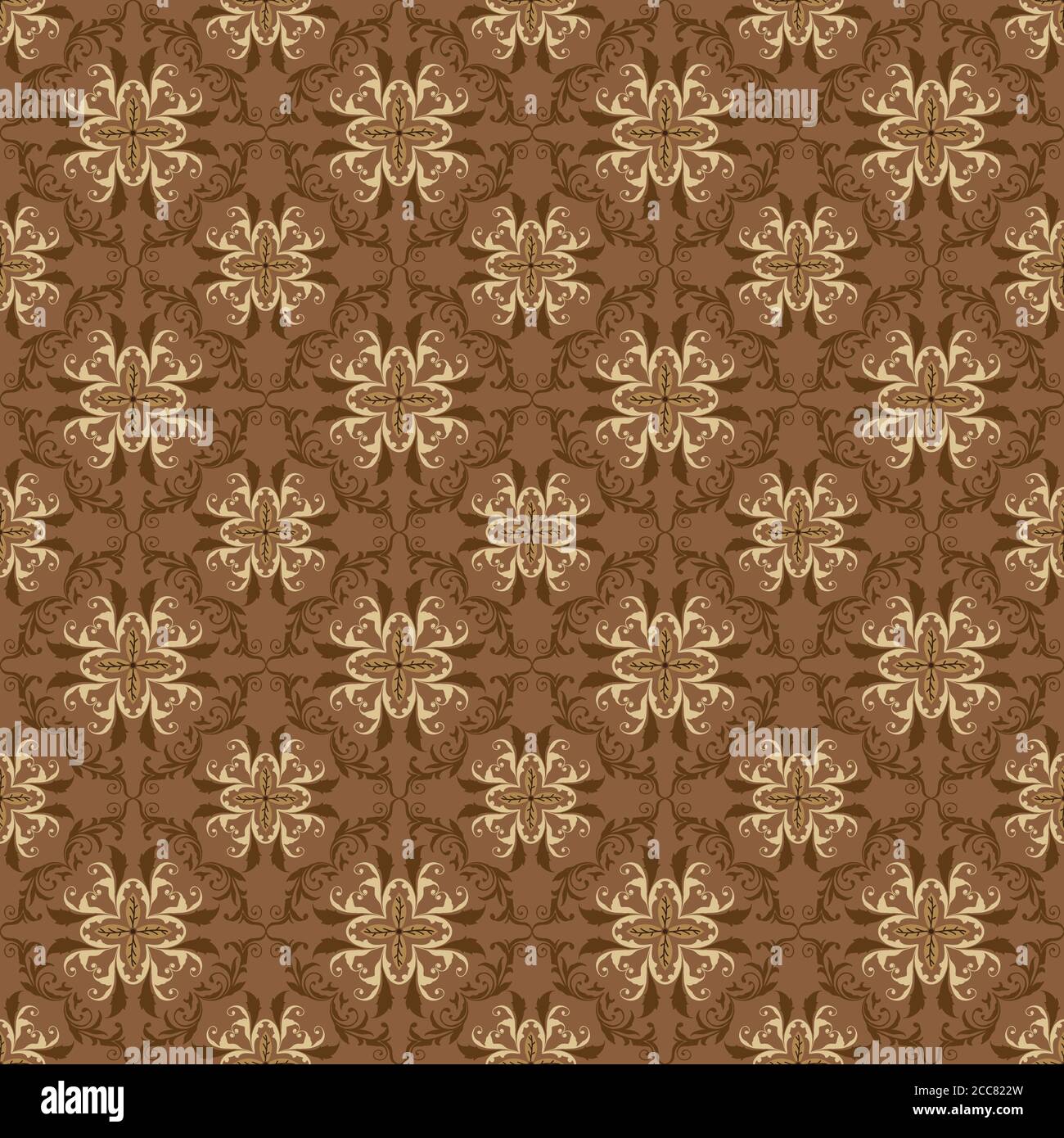 Modern motifs design on Java batik with seamless soft brown color ...