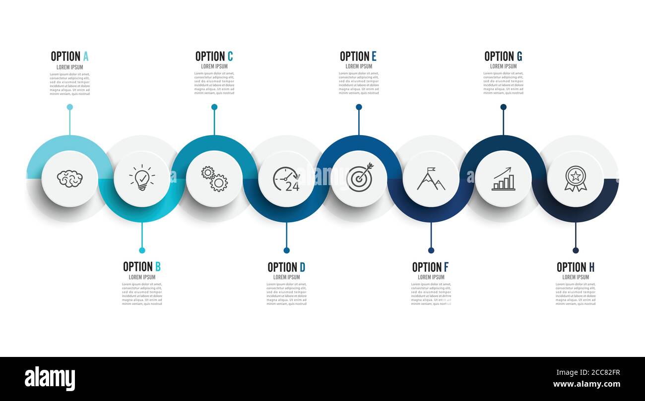 Vector infographic template with 3D paper label, integrated circles ...