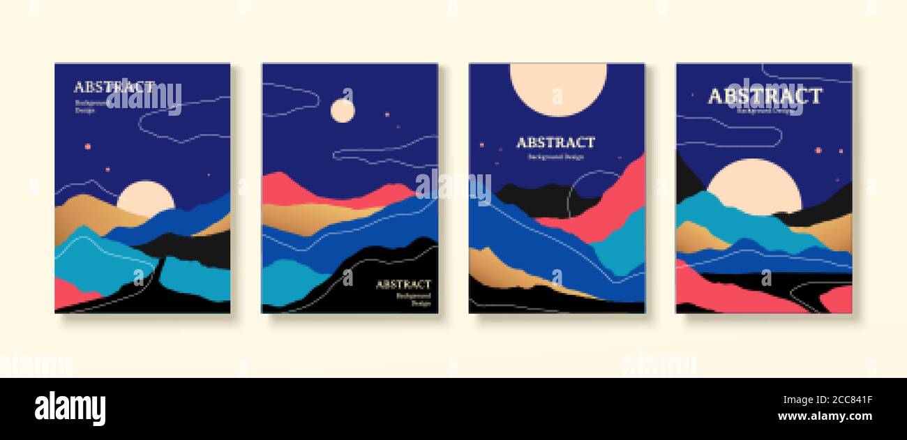 Cover design with amazing night landscapes in contrast color, applicable to poster, flyer and event promotion Stock Vector