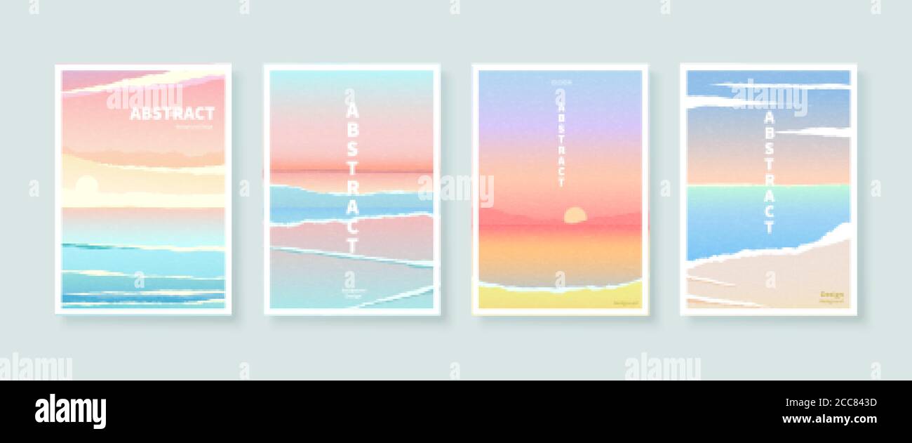 Cover design in the concept of seascape with paper torn effect, applicable to meditation, holiday and vacation promotion Stock Vector