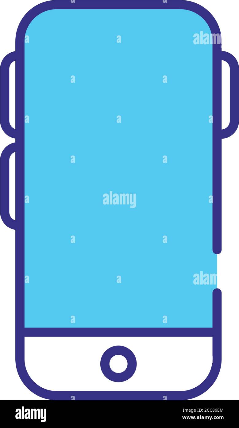 smartphone device line and fill style icon vector illustration design ...