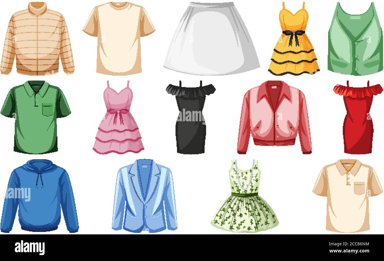 Set of clothes mock up illustration Stock Vector Image & Art - Alamy