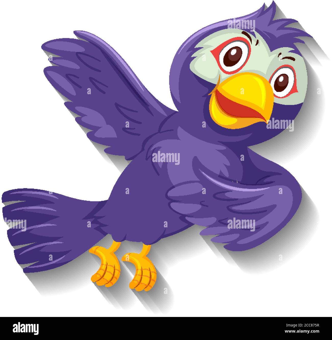 Cute purple bird cartoon character illustration Stock Vector Image \u0026 Art -  Alamy, image size:1300x1328