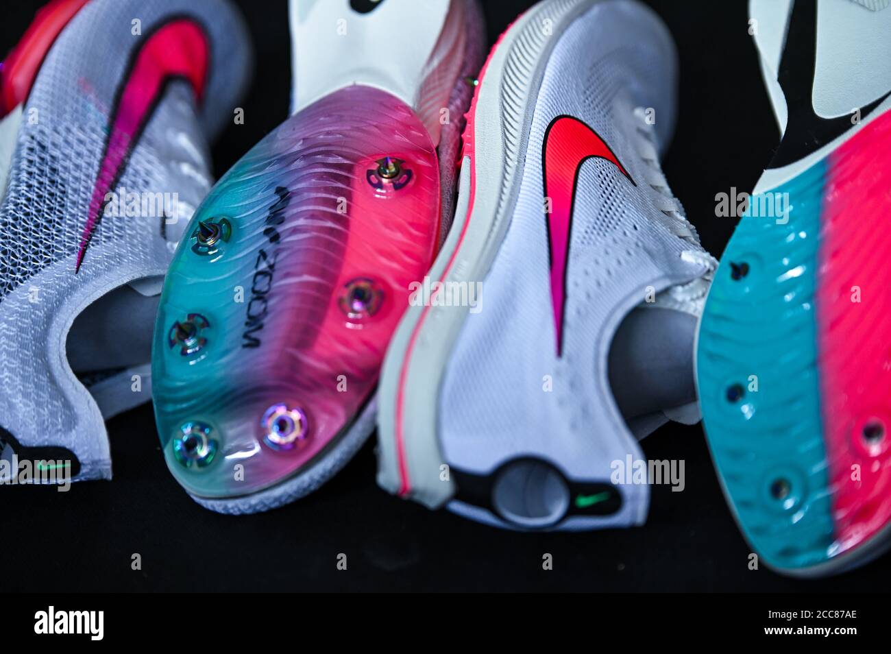 NEW YORK, USA, AUGUST 13, 2020: Nike Air Zoom Victory and Nike ZoomX  Dragonfly. Racing Spikes for summer olympic game Tokyo 2021. White Color  Professi Stock Photo - Alamy