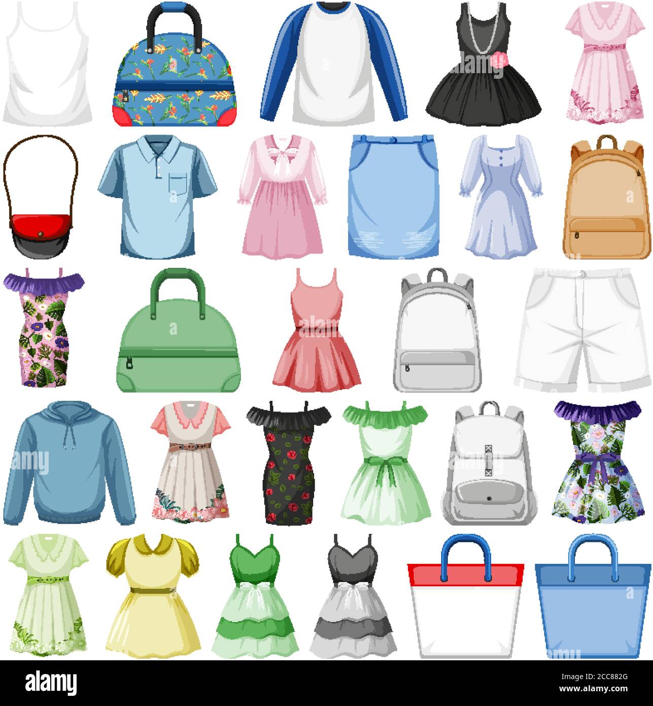 Set of fashion outfits illustration Stock Vector Image & Art - Alamy