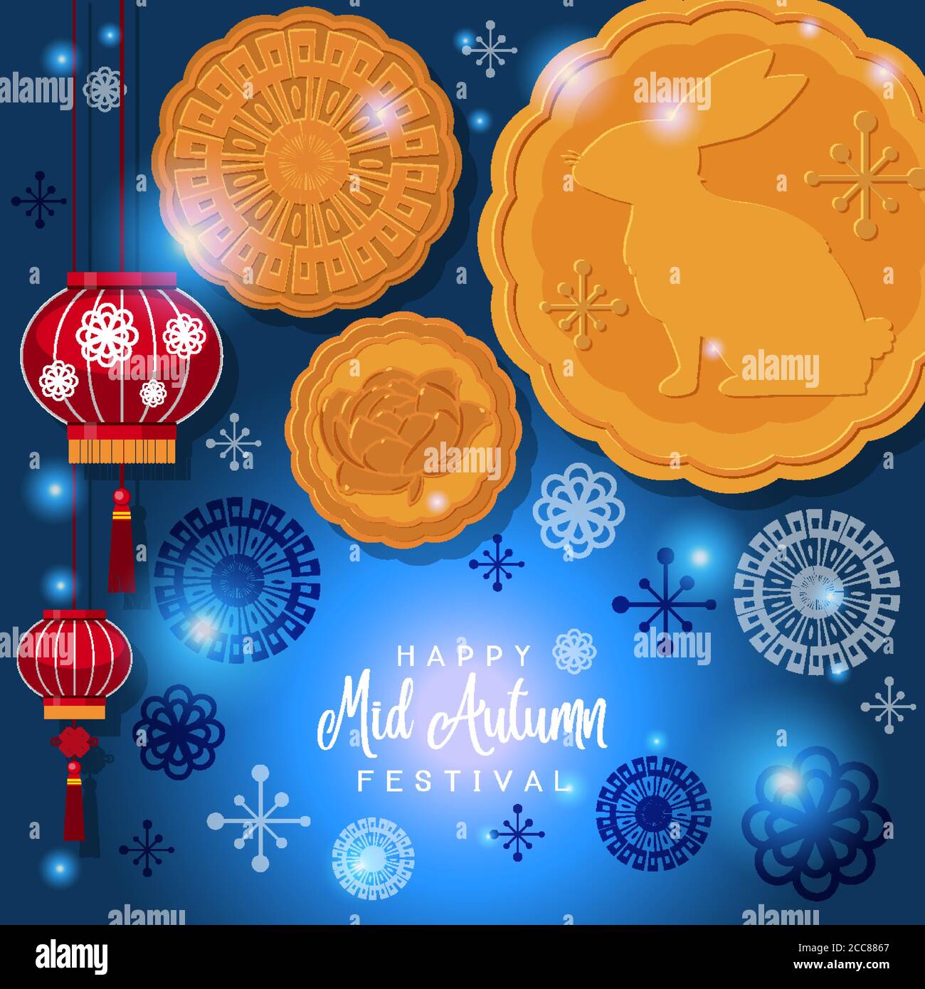 Chinese mid autumn festival background illustration Stock Vector Image