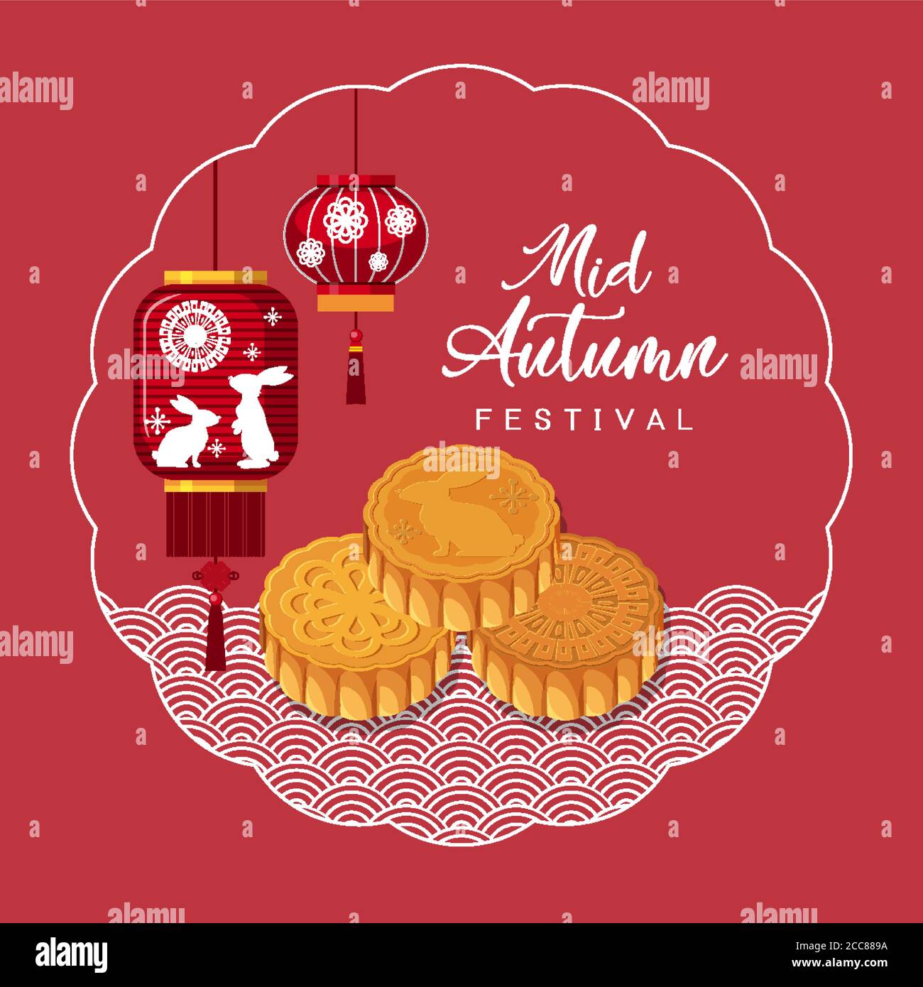 Chinese mid autumn festival background illustration Stock Vector Image ...