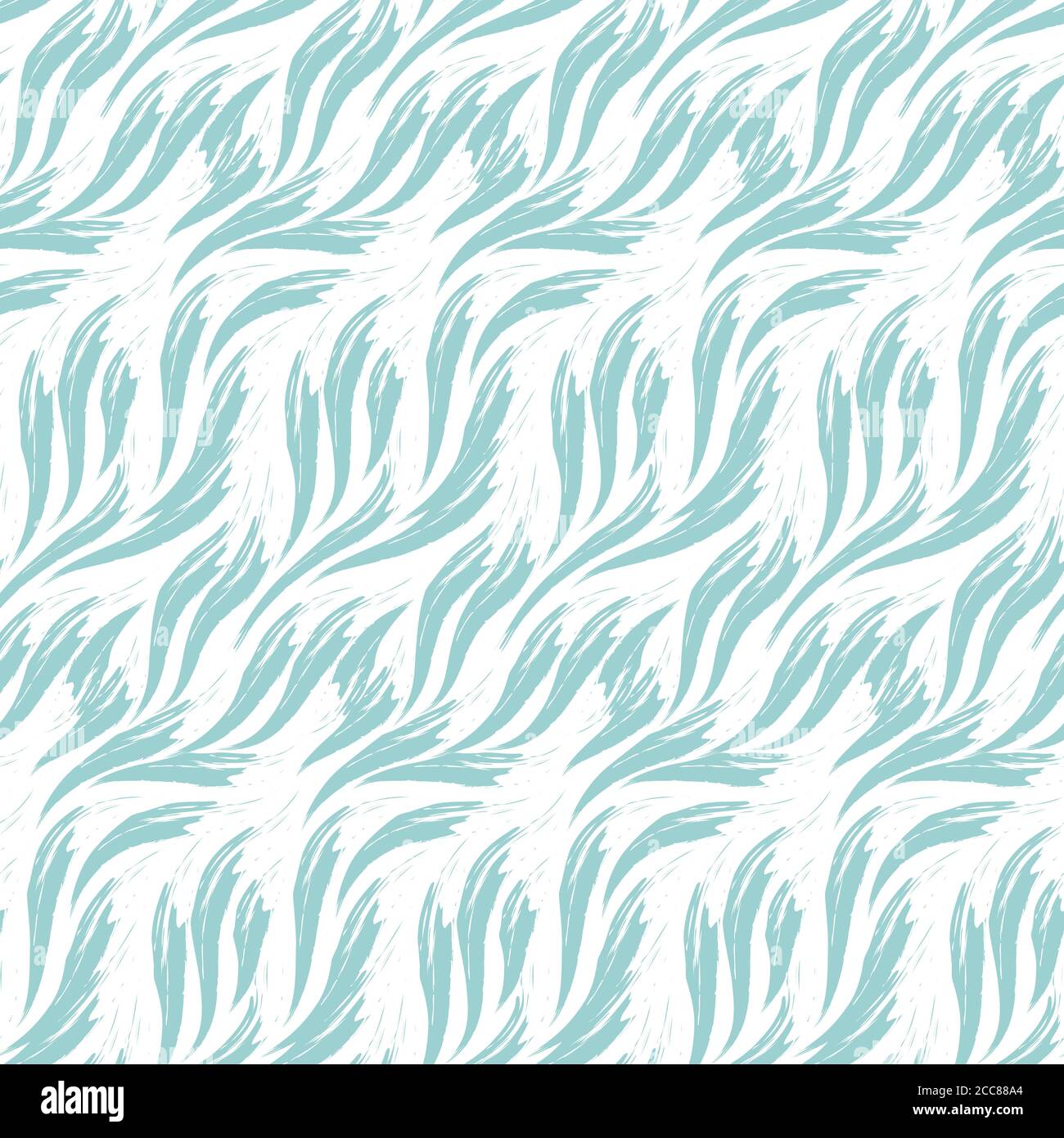 Vector seamless pattern of waves painted by paints of blue isolated on ...