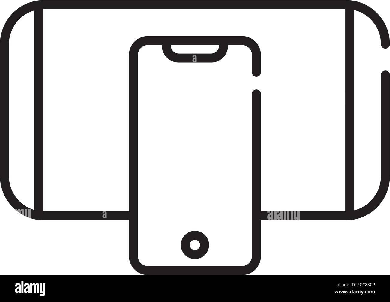 smartphones devices line style icons vector illustration design Stock Vector