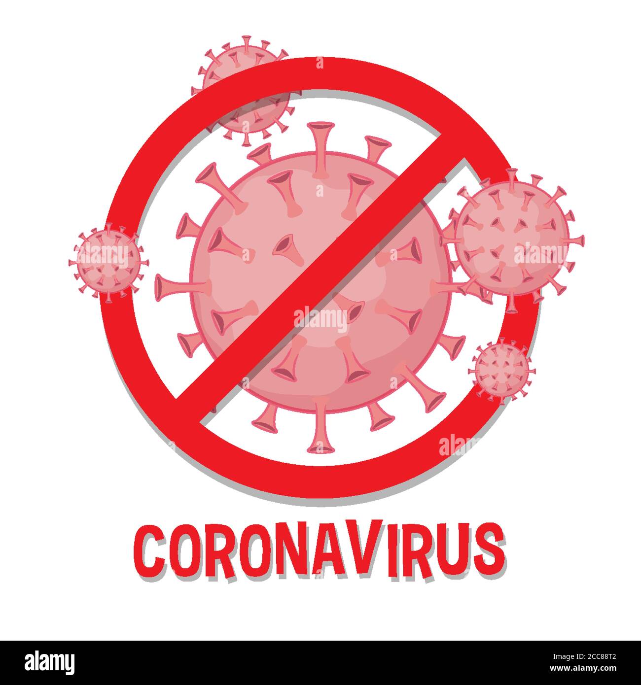 Stop coronavirus prohitbit sign cartoon style illustration Stock Vector ...