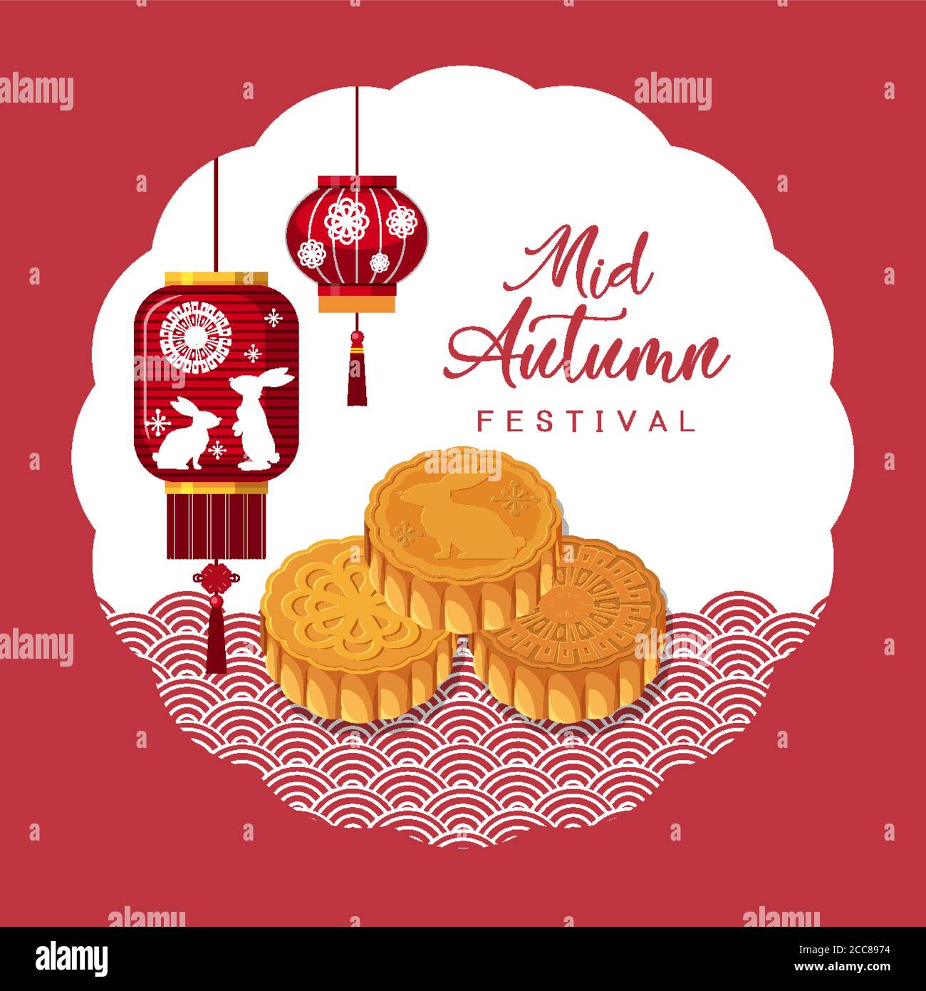 Chinese mid autumn festival background illustration Stock Vector Image ...