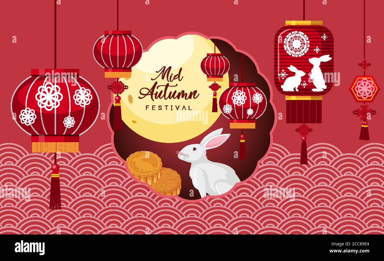 Chinese mid autumn festival background illustration Stock Vector Image ...