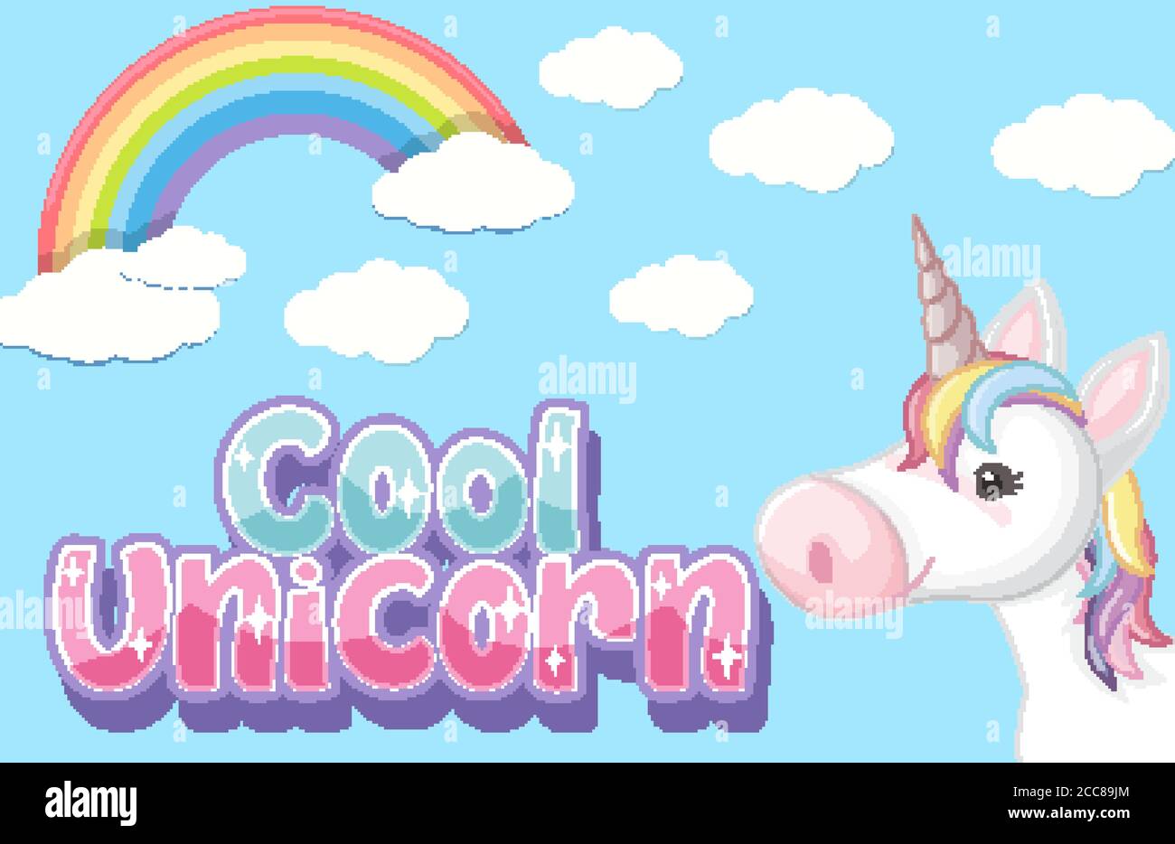 pics Rainbow Cute Unicorn Pictures To Color https www alamy com cool unicorn logo in pastel color with cute unicorn and rainbow illustration image368976796 html
