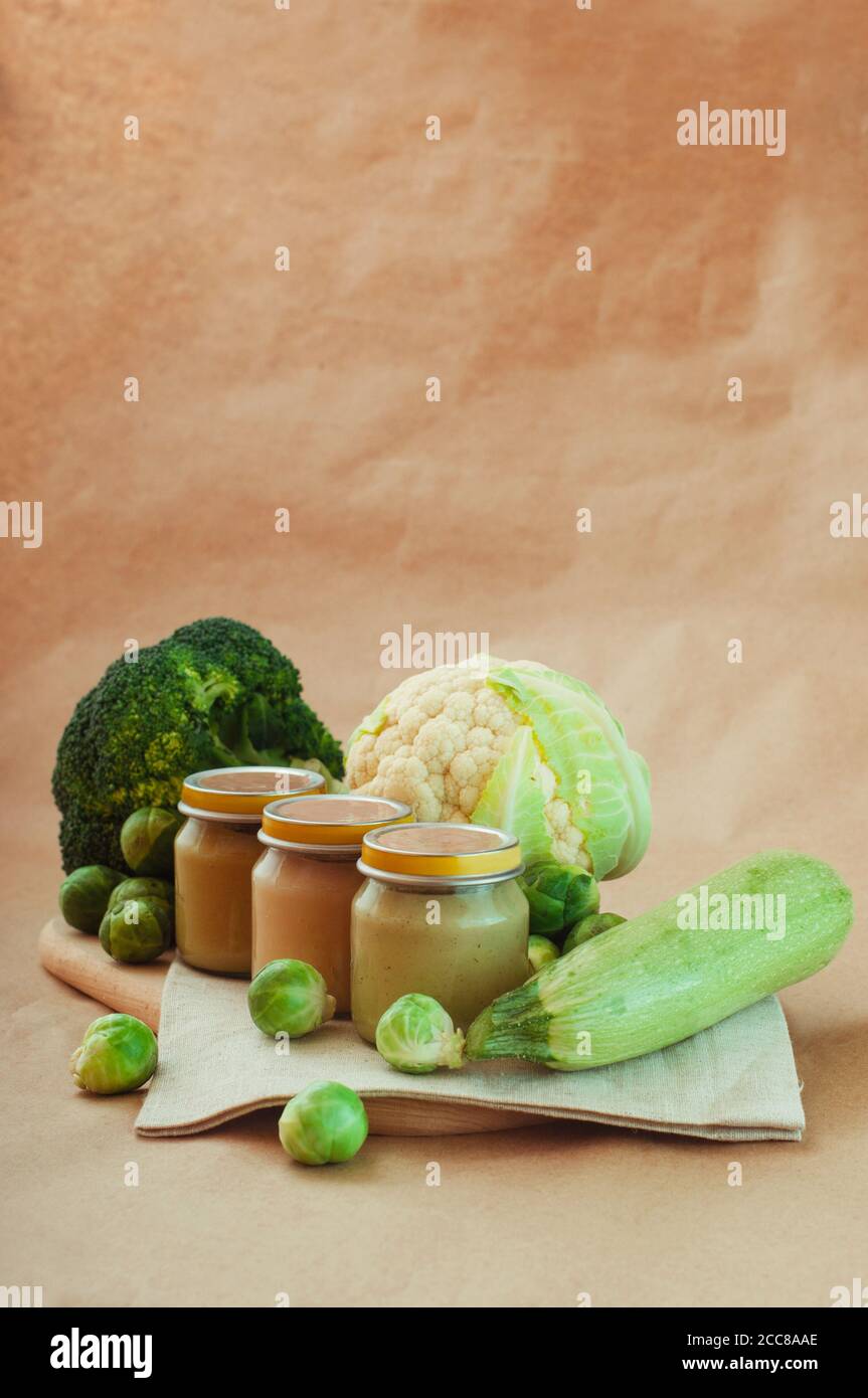 Natural baby food on the table Stock Photo