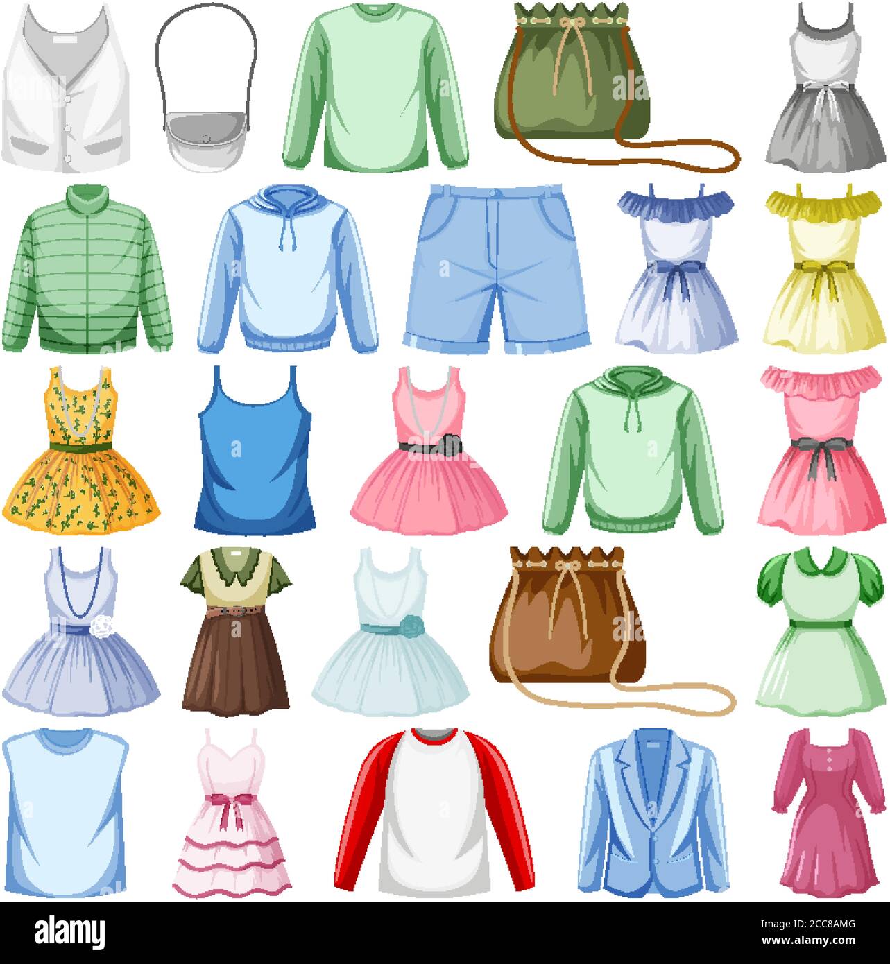 Set of fashion outfits illustration Stock Vector Image & Art - Alamy