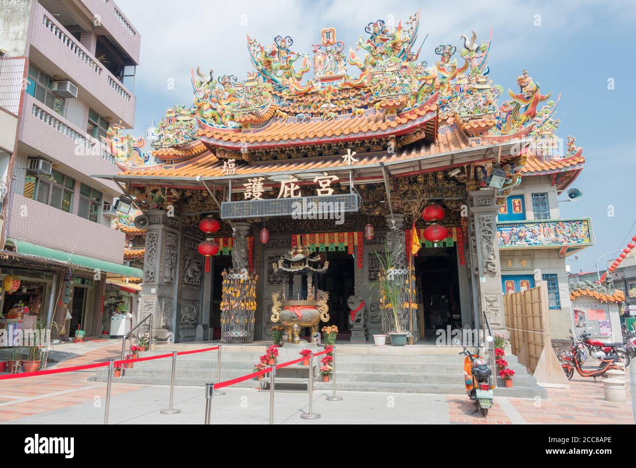 Tainan, Taiwan - Hubi Temple (Yanshui Matsu Temple) in Yanshuei District, Tainan, Taiwan. Temple was originally built in 1623. Stock Photo