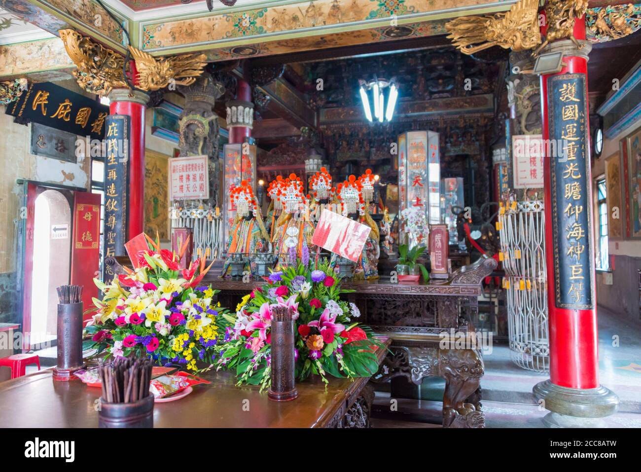 Tainan, Taiwan - Hubi Temple (Yanshui Matsu Temple) in Yanshuei District, Tainan, Taiwan. Temple was originally built in 1623. Stock Photo