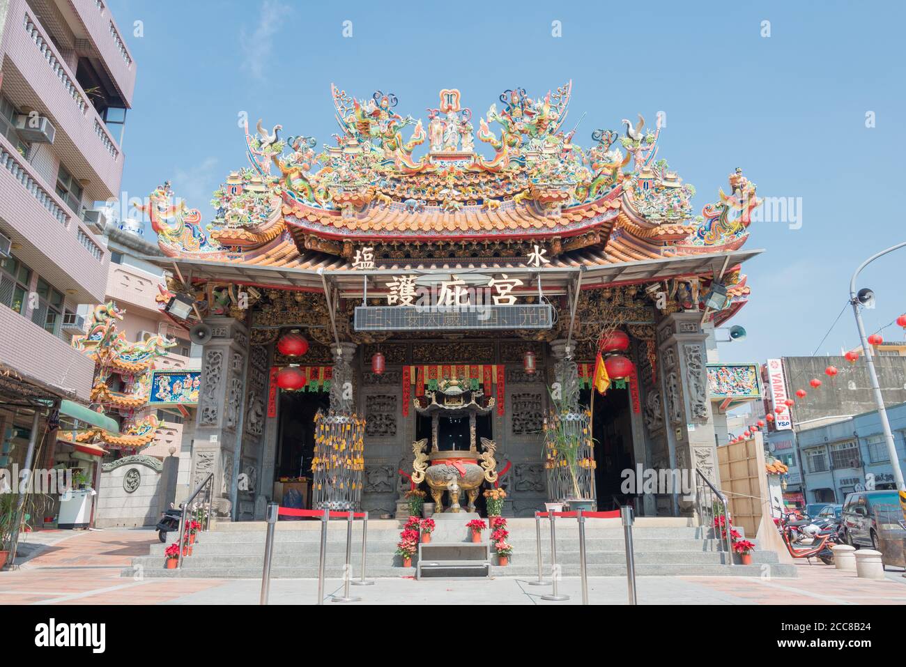 Tainan, Taiwan - Hubi Temple (Yanshui Matsu Temple) in Yanshuei District, Tainan, Taiwan. Temple was originally built in 1623. Stock Photo
