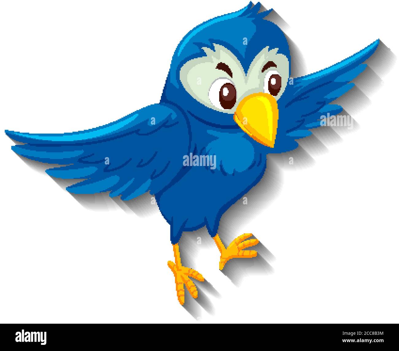 Cute Blue Bird Cartoon Character Illustration Stock Vector Image And Art Alamy 