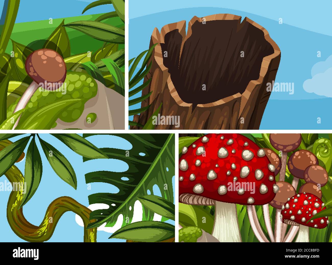 Background set of nature illustration Stock Vector Image & Art - Alamy