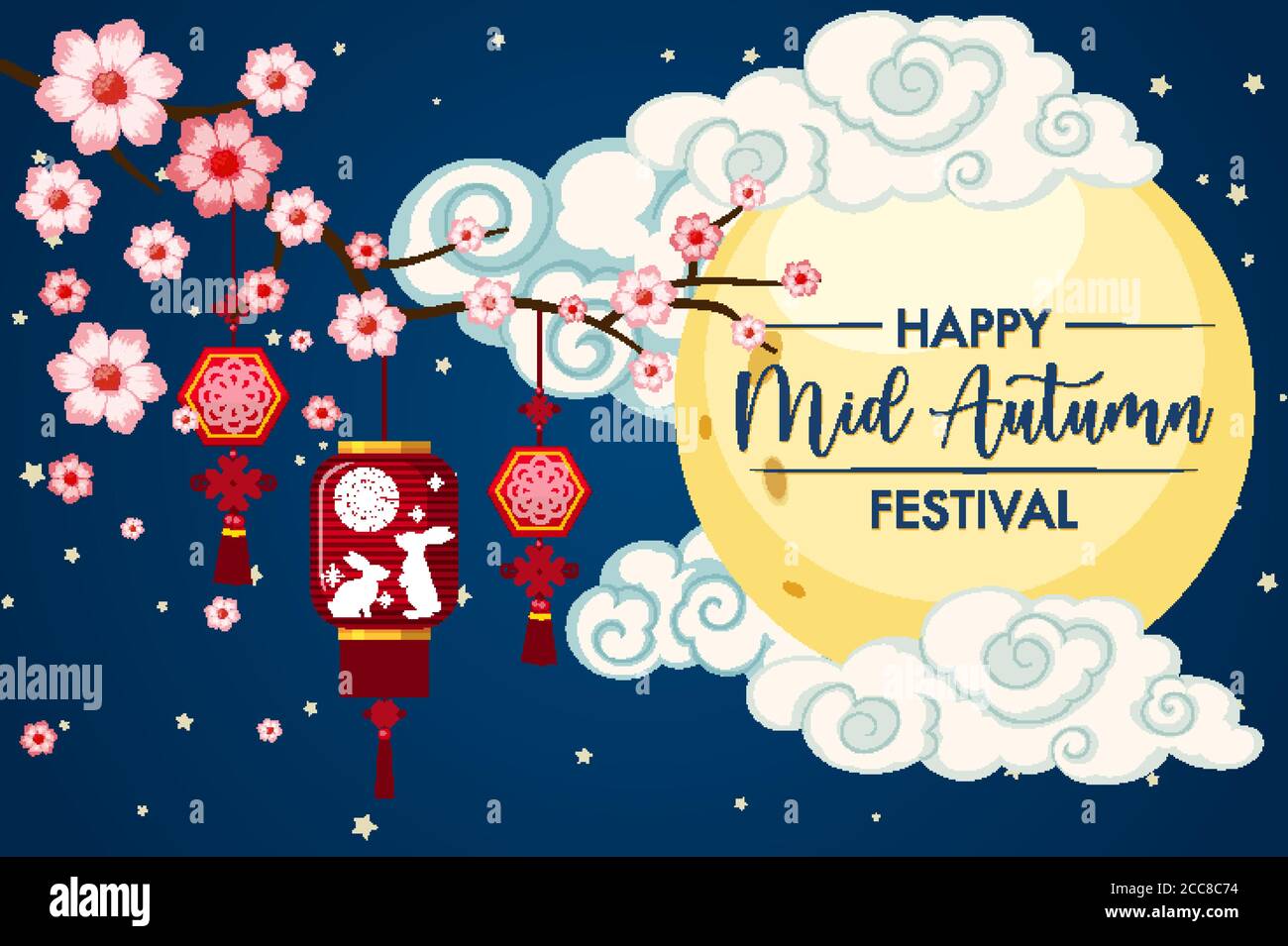 Chinese mid autumn festival background illustration Stock Vector Image ...
