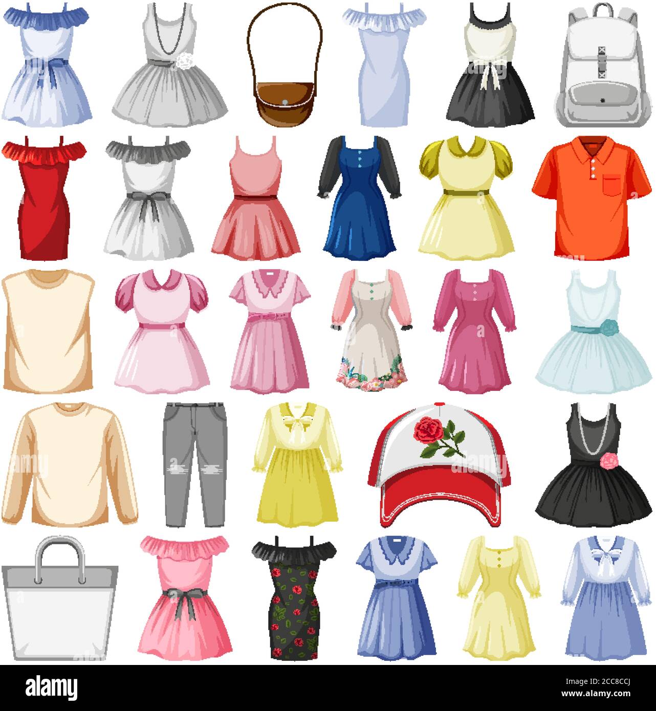 Set of fashion outfits illustration Stock Vector Image & Art - Alamy