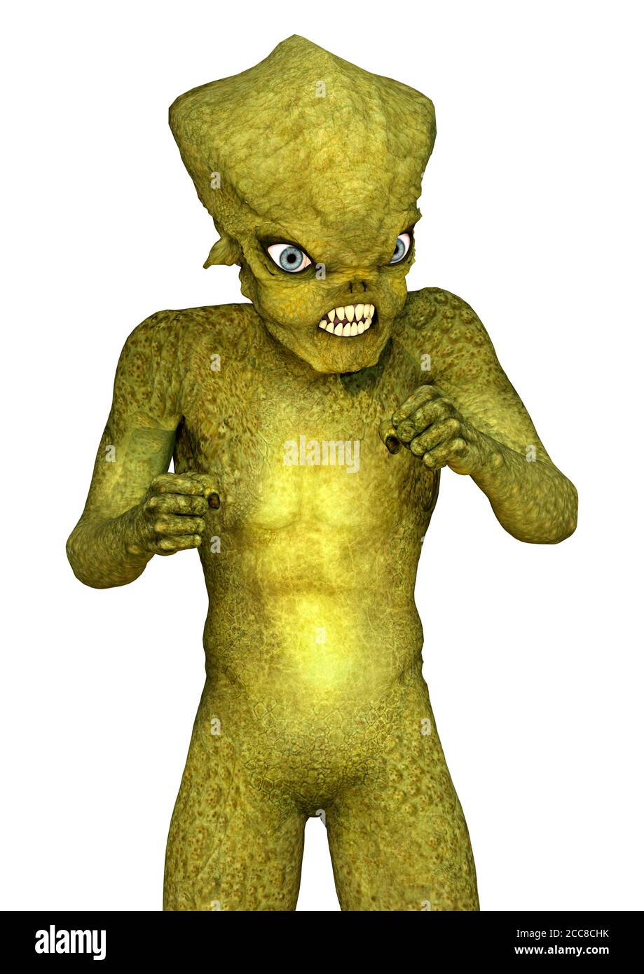 3D rendering of a green alien isolated on white background Stock Photo ...