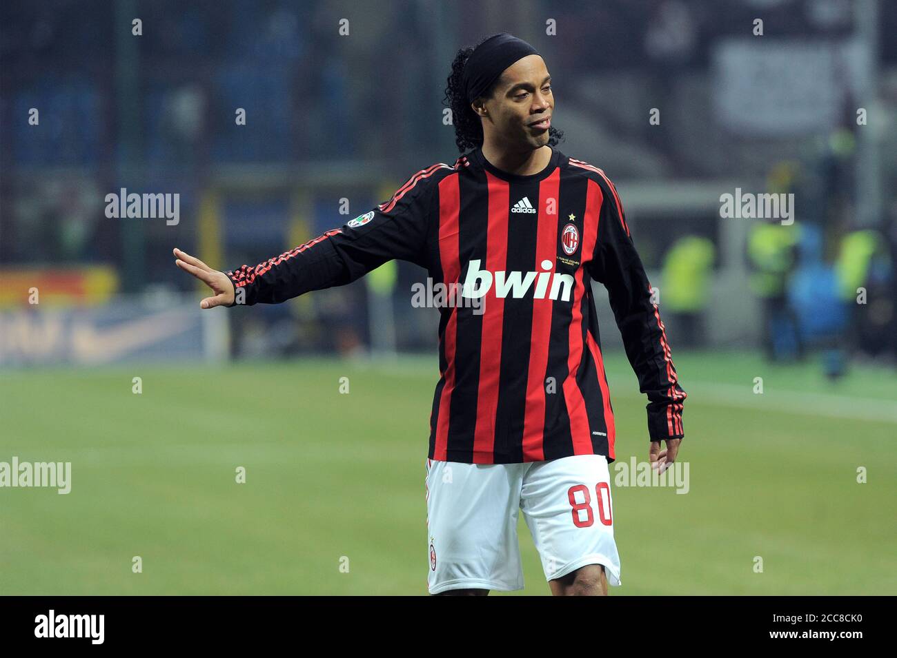 Milan  Italy  15 February 2009, 'G.MEAZZA SAN SIRO ' Stadium, Serious Football Championship A 2008/2009, FC Inter - AC Milan : Ronaldinho in action during the match Stock Photo
