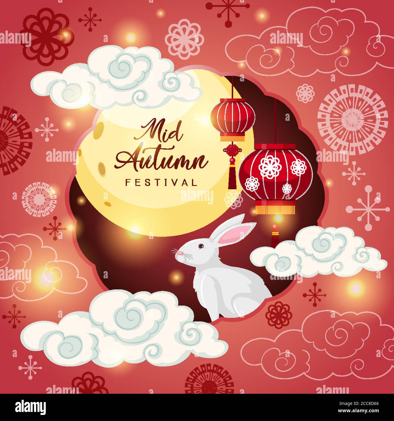 Chinese mid autumn festival background illustration Stock Vector Image ...