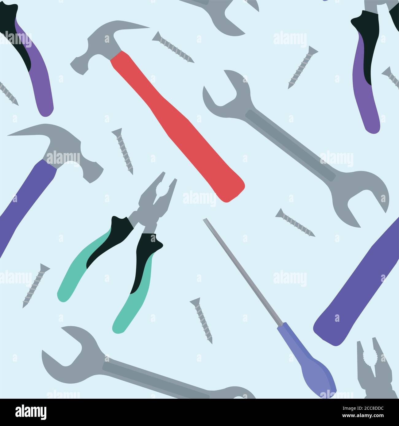 Seamless flat texture with working tools. Vector pattern for your ...