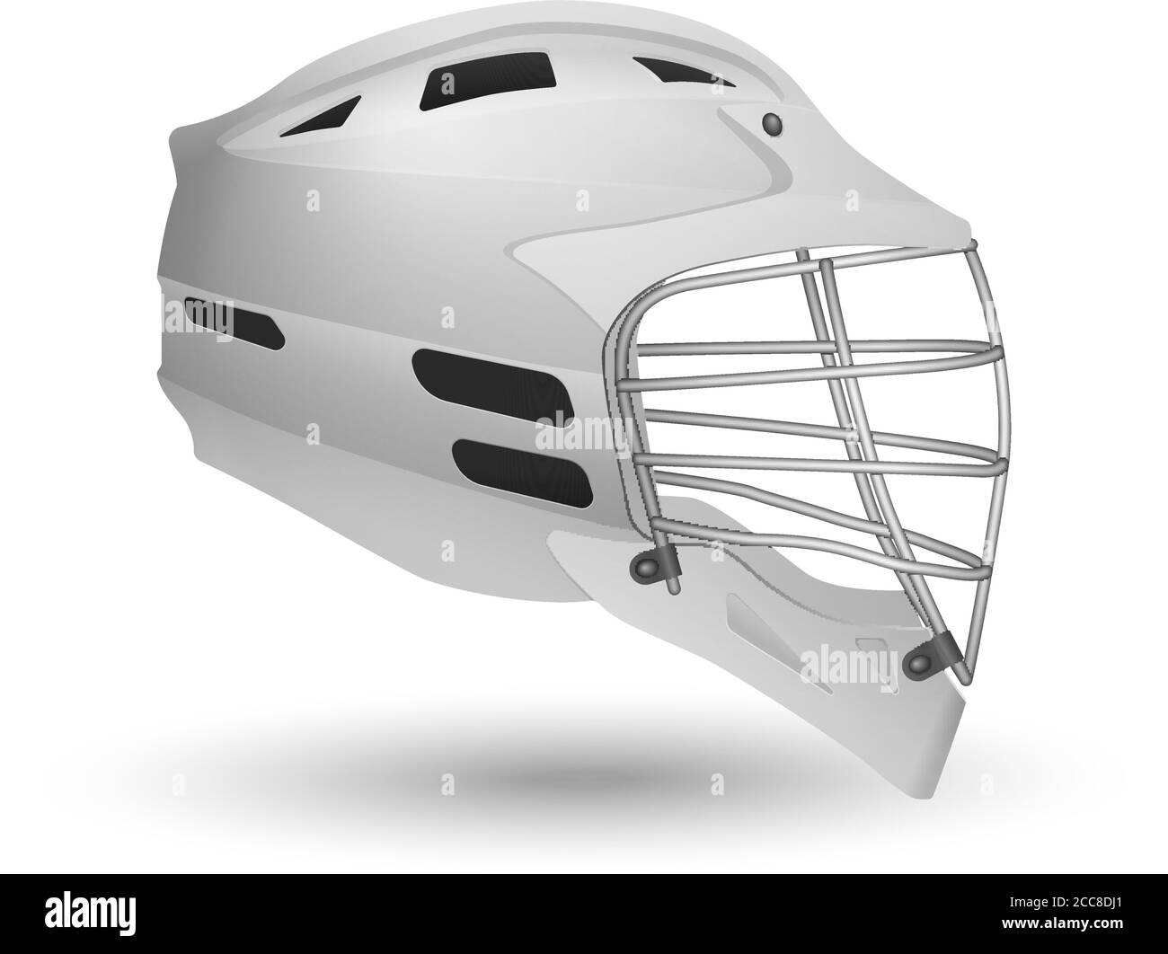 Lacrosse helmet on a white background. Vector illustration Stock Vector