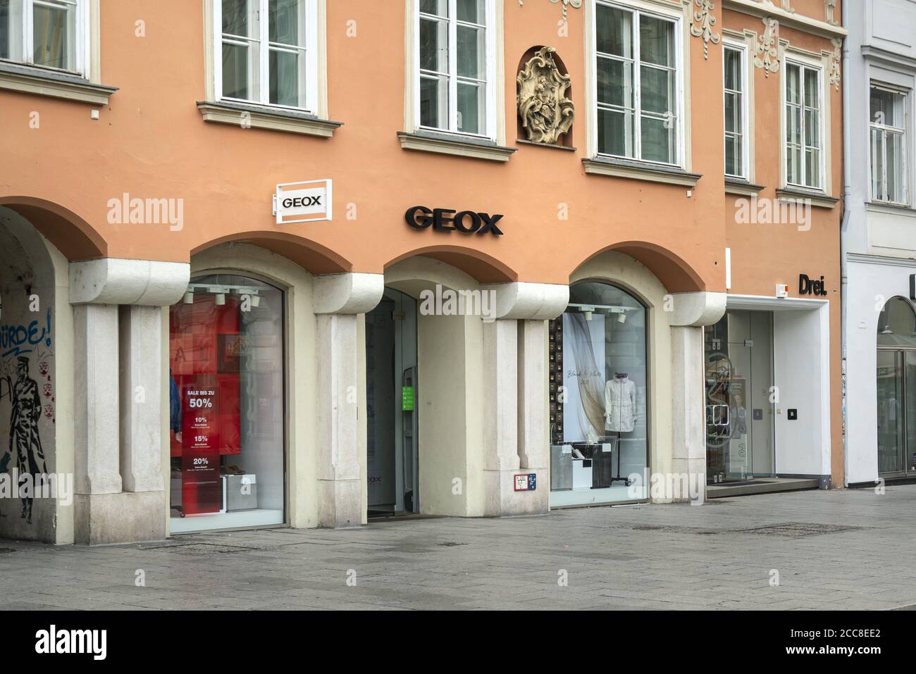 Graz, Austria. August 2020. The external view of the Geox brand shop  windows in the city center Stock Photo - Alamy