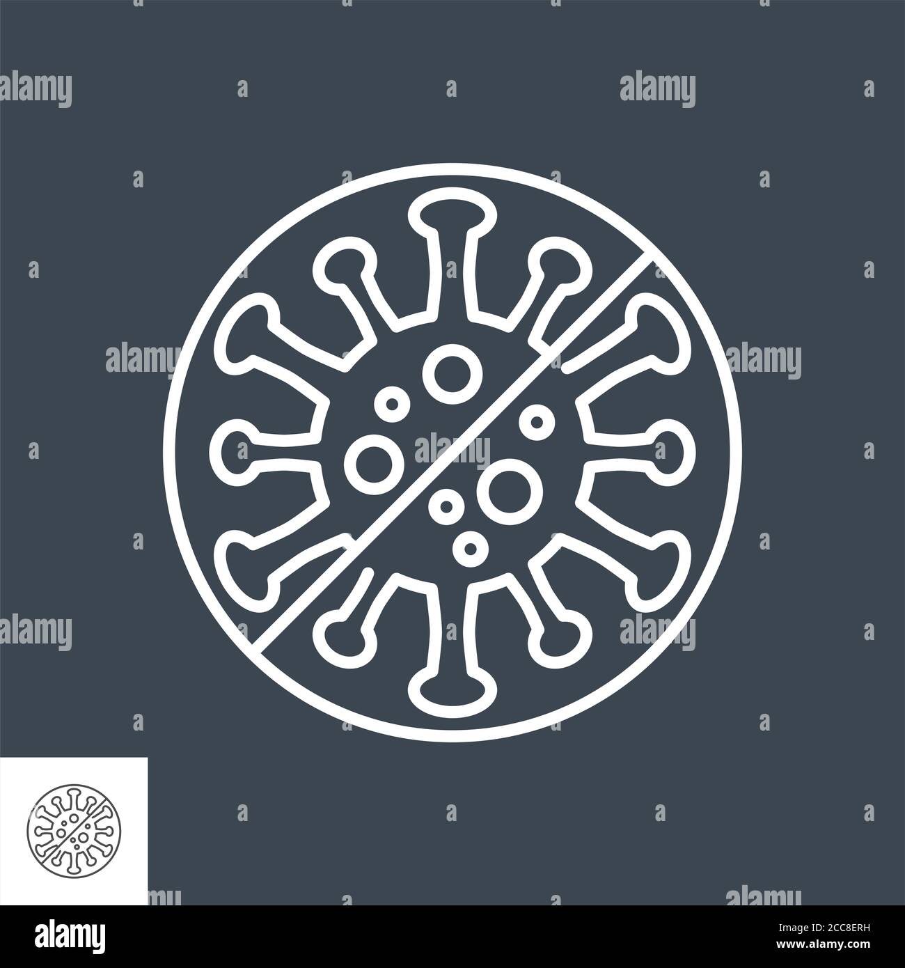 Anti Coronavirus related vector thin line icon. Stock Vector