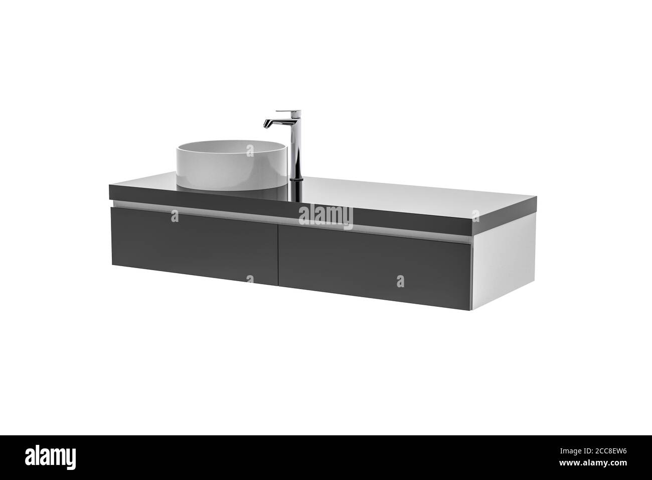 Graphite gray modern hanging for bathroom with sink and faucet